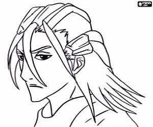 Byakuya Kuchiki, a Bleach character coloring page