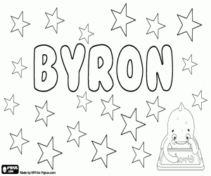 Byron, English name for boy coloring page