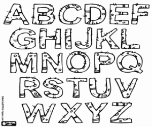 The cactus alphabet coloring page