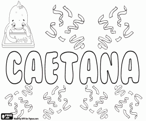 Caetana, Portuguese name coloring page