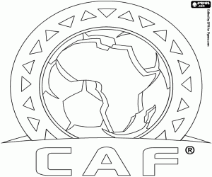CAF logo, football in Africa coloring page