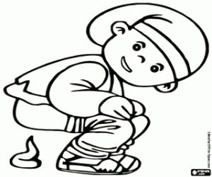 Caganer, a Nativity scene's figurine coloring page