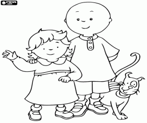 Caillou, Rosie and Gilbert coloring page
