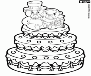 Cake for the wedding banquet coloring page