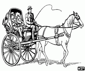 Calash, a two-wheeled carriage coloring page
