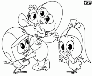 Calimero and his friends coloring page