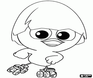 Calimero with roller skates coloring page