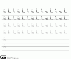 Calligraphy with the letters KI coloring page