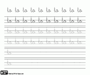 Calligraphy of TO in lowercase coloring page