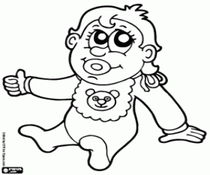 A calm baby coloring page