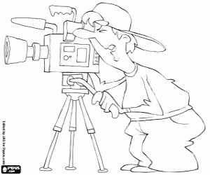The camera operator coloring page