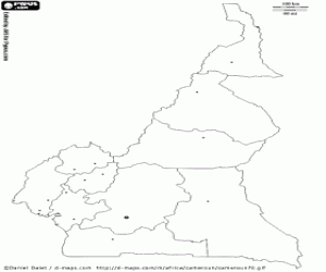 Cameroon map coloring page