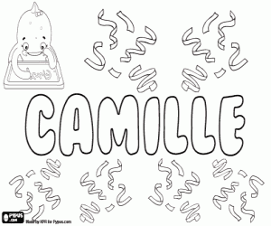 Camille, feminine name coloring page