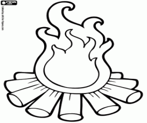 Campfire coloring page