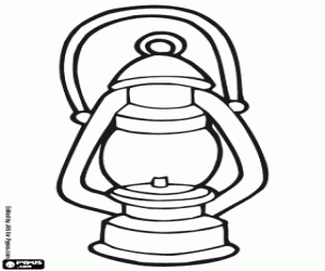 A camping lantern coloring page