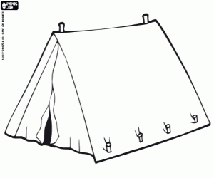 Canadian tent. Ridge tent. Pup tent coloring page
