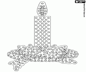 A candle, Christmas lights coloring page