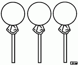 Candy ball with a stick coloring page