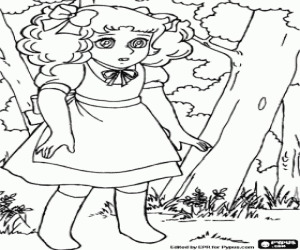Candy Candy, an orphan girl coloring page