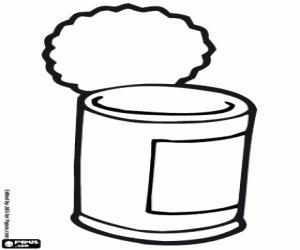 Canned food. Tin can coloring page