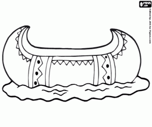 Canoe coloring page