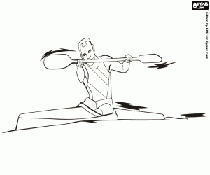 Canoeing and kayaking coloring page