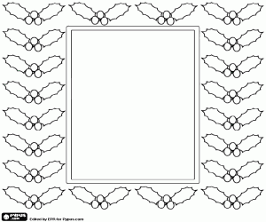 Canvas in blank with holly leaves coloring page