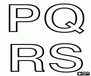 Capital letters P, Q, R and S coloring page