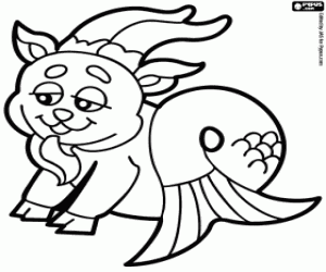 Capricorn, sign of the horoscope coloring page