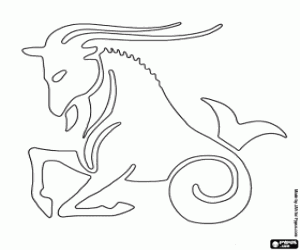 Capricorn, a zodiac sign coloring page