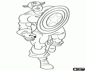 Captain America, superhero coloring page