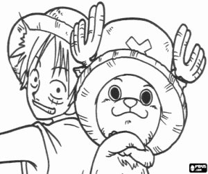 Captain Luffy, One Piece protagonist coloring page