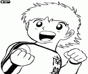 Captain Tsubasa, a footballer coloring page