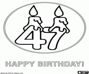 Card for the 47 birthday coloring page
