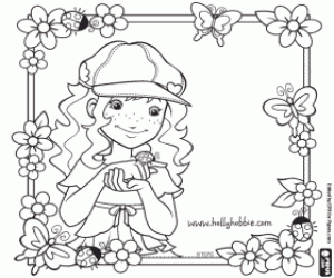 A card with Holly Hobbie coloring page