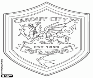 Cardiff City FC emblem coloring page