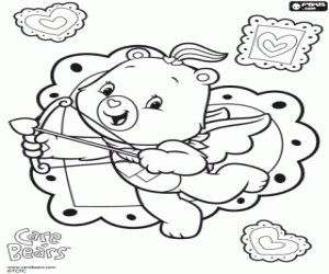 Care Bear, Cupid on Valentine's coloring page