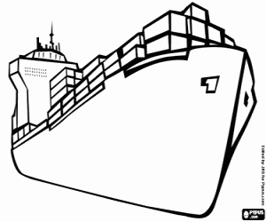 Cargo ship coloring page