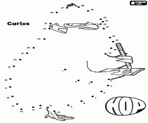 Carlos the chick, point to point coloring page