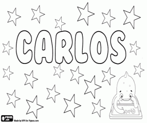 Carlos, portuguese and spanish name coloring page
