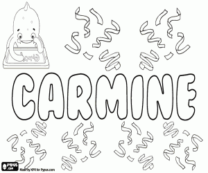 Carmine, name for boy coloring page