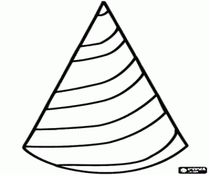 Carnival cone shaped hat coloring page