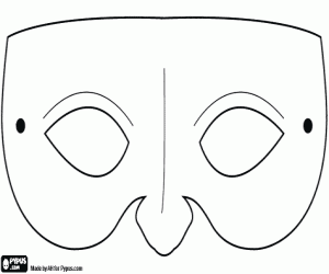 Carnival mask in white coloring page