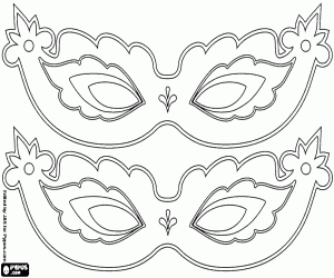 Carnival masks to decorate coloring page