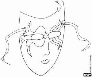 Carnival painted mask coloring page