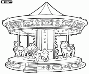 The carousel, the magic roundabout coloring page