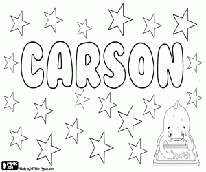 Carson, english and scottish name coloring page