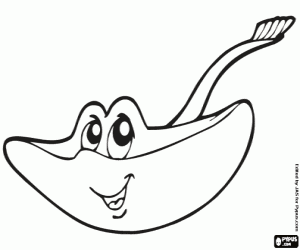 A cartilaginous fish, a ray coloring page