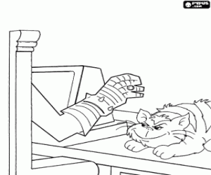 The cat of Doctor Claw coloring page