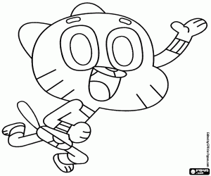 The cat Gumball coloring page